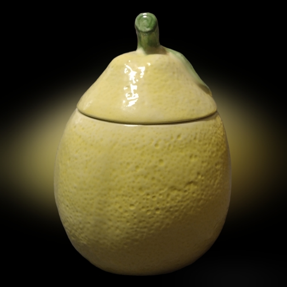 Yellow Lemon-Shaped Decorative Accent Container